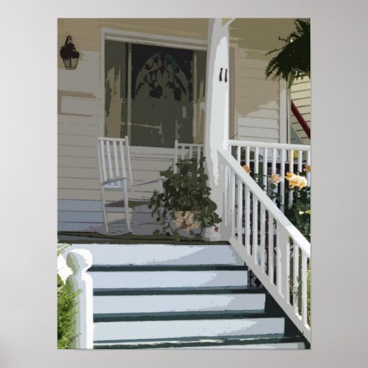 Front-porch in Ocean Grove NJ Poster (Voorkant)