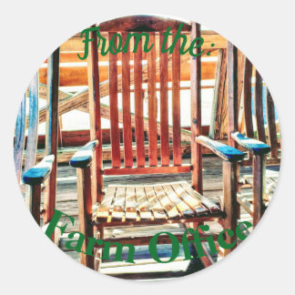 Front Porch Kantoor Voorzitter van het Boerderij C Ronde Sticker