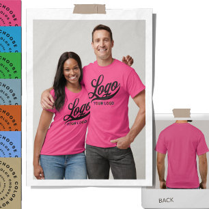 Front print Business logo Company Mannen Dames Roz T-shirt