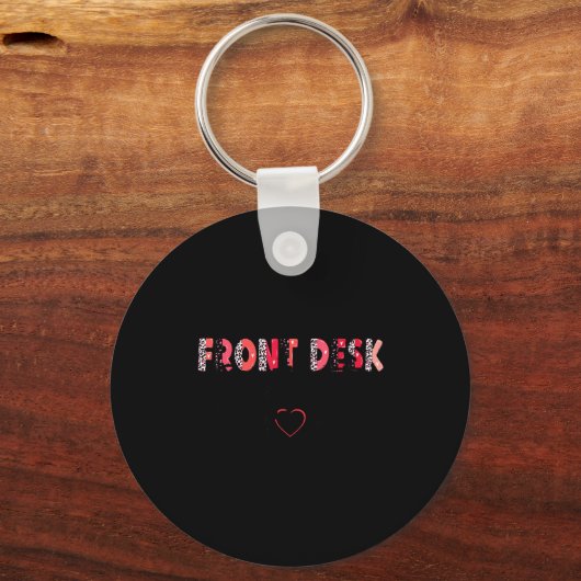 Front Receptionist Desk Valentines Day Hostal Nurs Sleutelhanger (Voorkant)