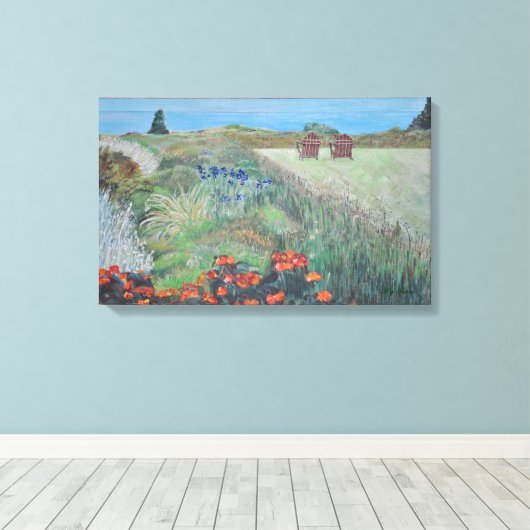 Front Row Uitzicht naar noordelijke kust van Calif Canvas Afdruk (Insitu (Houten vloer))