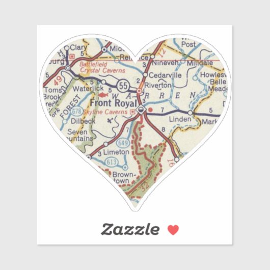 Front Royal Map Sticker (Vel)
