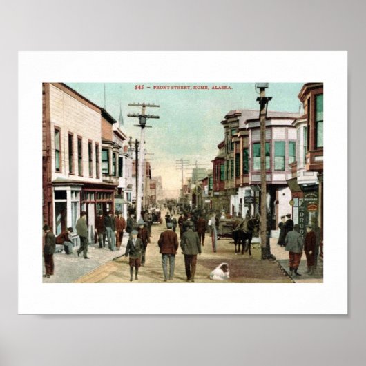 Front St., Nome, Alaska c1910 Vintage Poster (Voorkant)