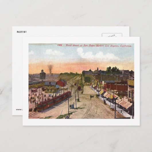 Front St., San Pedro Harbour, Los Angeles,  Briefkaart (Voorkant / Achterkant)