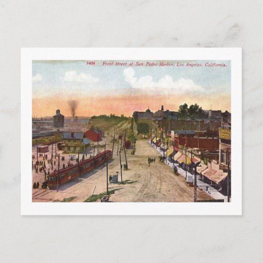 Front St., San Pedro Harbour, Los Angeles,  Briefkaart (Voorkant)