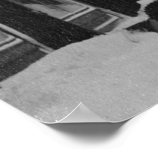 Front Street in Nome, Alaska bedekt met sneeuw Poster (Hoek)