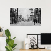 Front Street in Nome, Alaska bedekt met sneeuw Poster (Thuiskantoor)