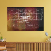 Front Uitzicht blauwdruk eerste bemande vlucht Vli Canvas Afdruk (Insitu (Woonkamer))