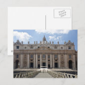 Front uitzicht van St. Peter's Basilica, Vaticaan. Briefkaart (Voorkant / Achterkant)