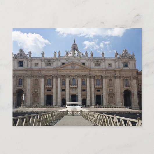 Front uitzicht van St. Peter's Basilica, Vaticaan. Briefkaart (Voorkant)