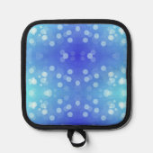 Front view features a pot holder with a blue  pannenlap (Voorkant)