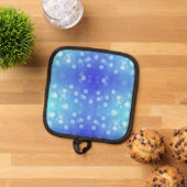 Front view features a pot holder with a blue pannenlap (Top down)