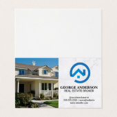 Front Yard Home | Modern Blue Real Estate Logo Visitekaartje (Buitenkant ongevouwen)