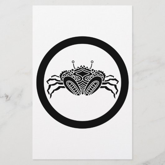 Frontaal zee krab in cirkel briefpapier (Voorkant)
