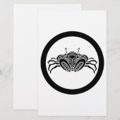 Frontaal zee krab in cirkel briefpapier (Voorkant / Achterkant)