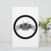 Frontaal zee krab in cirkel briefpapier (Staand voorkant)