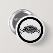 Frontaal zee krab in cirkel ronde button 5,7 cm (Voorkant /achterkant)