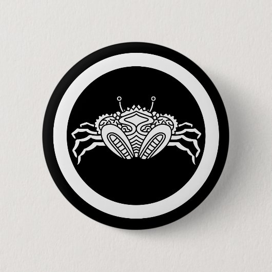 Frontaal zeekrab in cirkel ronde button 5,7 cm (Voorkant)