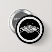 Frontaal zeekrab in cirkel ronde button 5,7 cm (Voorkant /achterkant)