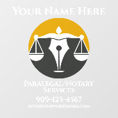 Frontaanpassing voor paralegal notariskantoor raamsticker (Vel)