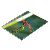 Frontale rode en zwarte dragonfly notitieboek (Linkerzijde)