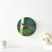 Frontale rode en zwarte dragonfly ronde klok (Huis)