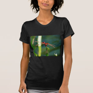 Frontale rode en zwarte dragonfly t-shirt