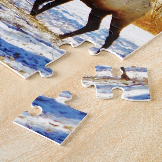 > frontale stier in sneeuw legpuzzel (Zijkant)