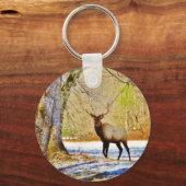 > frontale stier in sneeuw sleutelhanger (Voorkant)