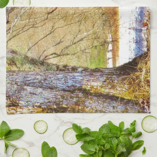 > frontale stier in sneeuw theedoek (Gevouwen)