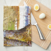 > frontale stier in sneeuw theedoek (Quarter Fold)