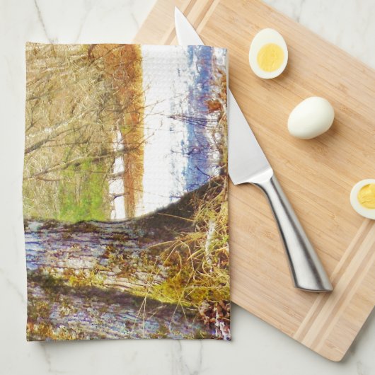 > frontale stier in sneeuw theedoek (Quarter Fold)