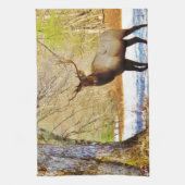 > frontale stier in sneeuw theedoek (Verticaal)