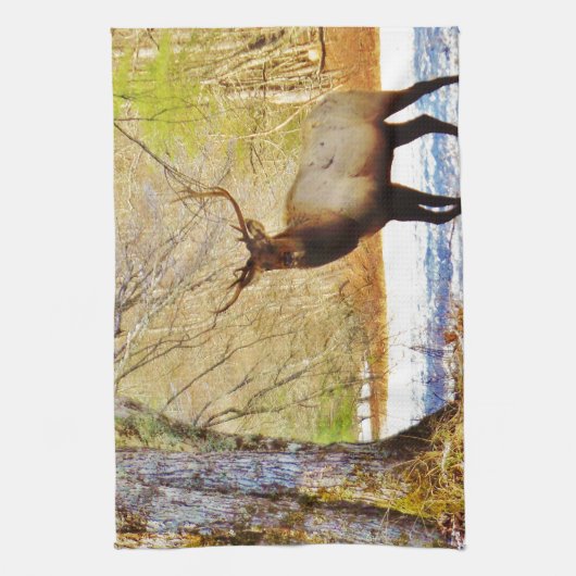 > frontale stier in sneeuw theedoek (Verticaal)