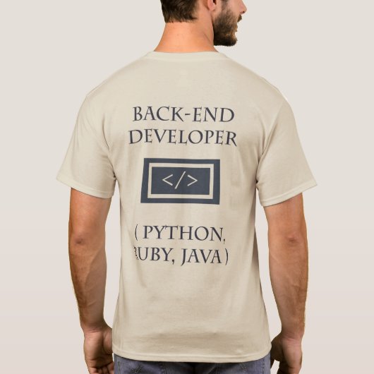 Frontend en Backend ontwikkelaar T-Shirt (Achterkant)