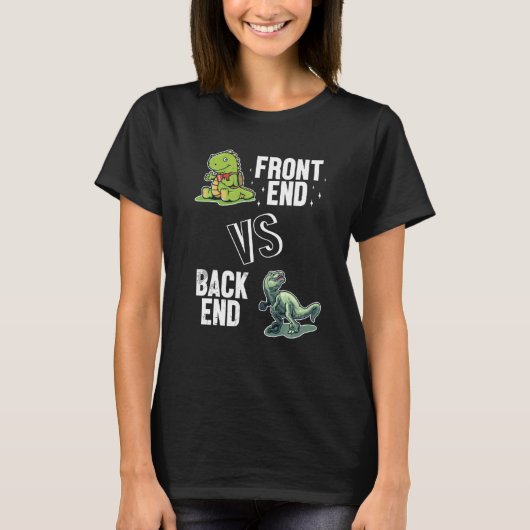 Frontend vs backend ontwikkelaar volledige stack s t-shirt (Voorkant)