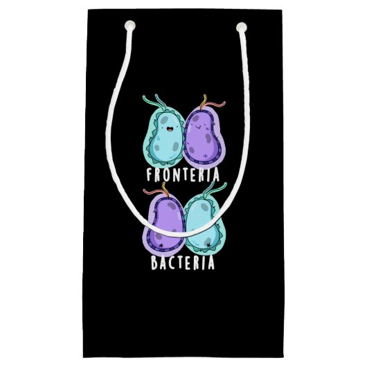 Fronteria Bacteria Funny Biology Pun Dark BG Klein Cadeauzakje (Voorkant)