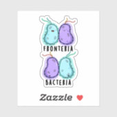 Fronteria Bacteria Funny Biology Pun Sticker (Vel)