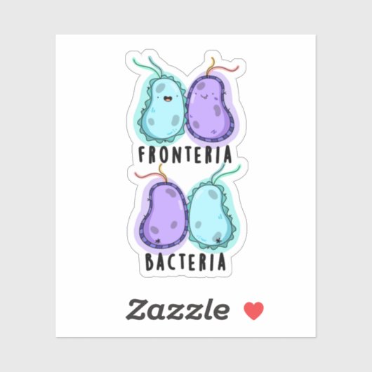 Fronteria Bacteria Funny Biology Pun Sticker (Vel)