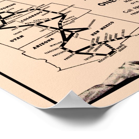 Frontier Airlines en grensinspectiepost 1953 Poster (Hoek)