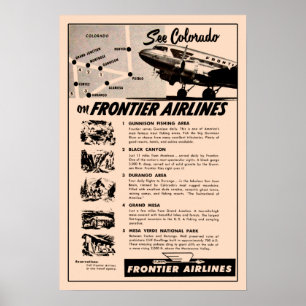 Frontier Airlines en repressie 1950 Poster