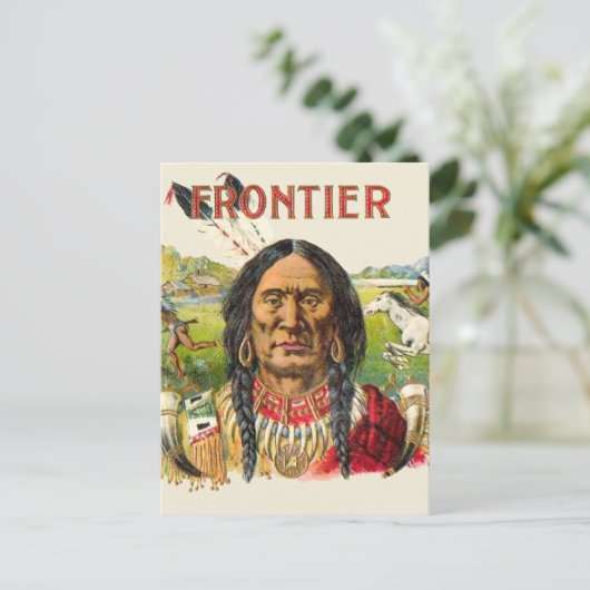 Frontier Cigar Adverteren Briefkaart (Staand voorkant)