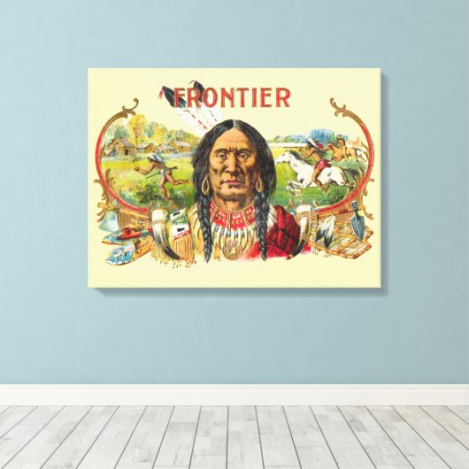 Frontier Cigar Adverteren Canvas Afdruk (Insitu (Houten vloer))