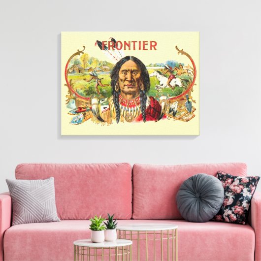 Frontier Cigar Adverteren Canvas Afdruk (Insitu (Woonkamer))