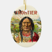 Frontier Cigar Adverteren Keramisch Ornament (Achterkant)