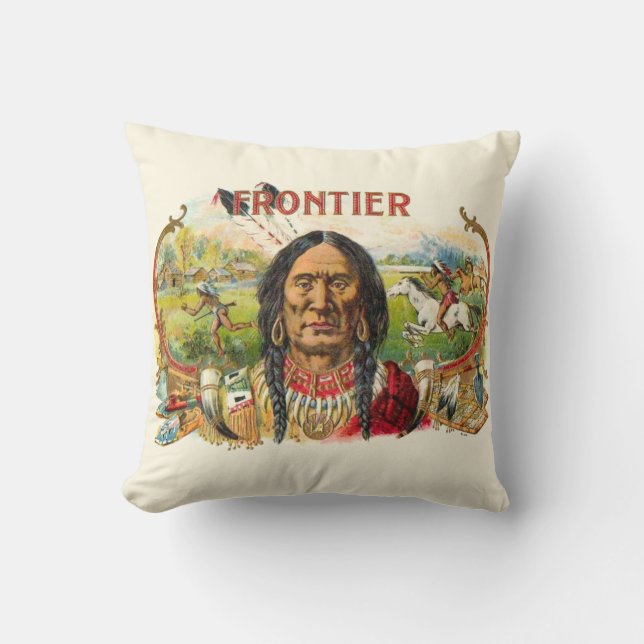Frontier Cigar Adverteren Kussen (Voorkant)