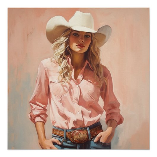 Frontier Fables: Cowgirl kunst aan de muur Perfect Poster (Voorkant)