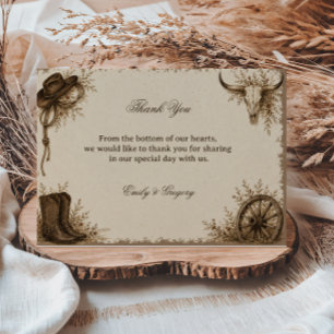 Frontier Prairie Rustic Bedankkaart