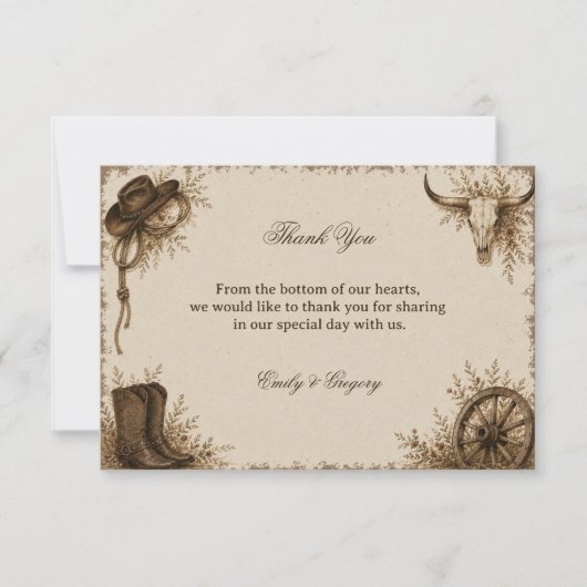 Frontier Prairie Rustic Bedankkaart (Voorkant)