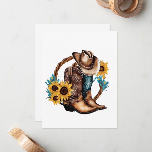 Frontier Whispers: Wild West Note Cards Notitiekaartje (Voorkant / Achterkant in situ)